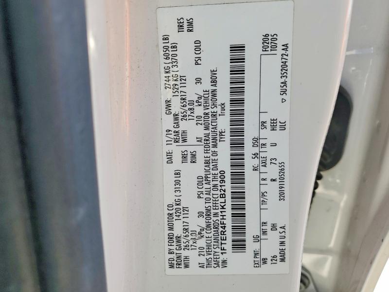 Aukcja sprzedaży 2019 Ford Ranger, vin: 1FTER4FH1KLB21900, numer aukcji: 70246066