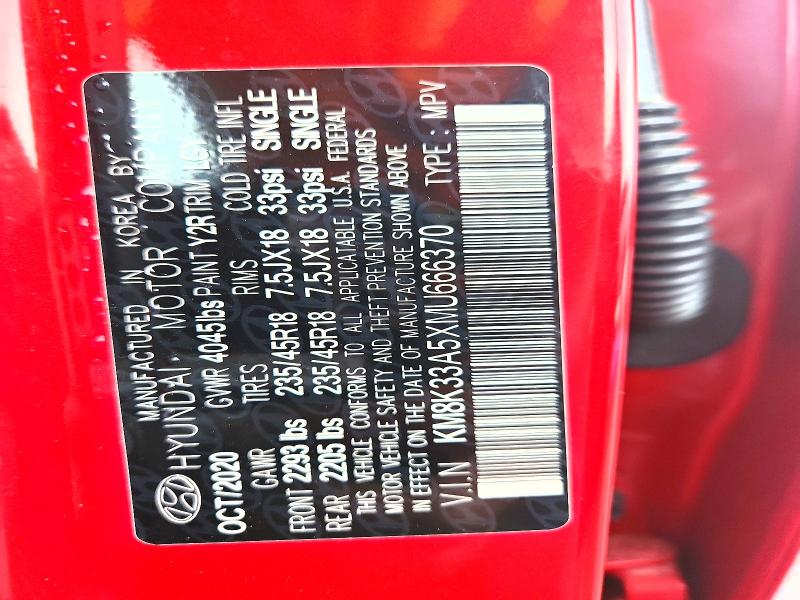 67371596 :رقم المزاد ، KM8K33A5XMU666370 vin ، 2021 Hyundai Kona مزاد بيع