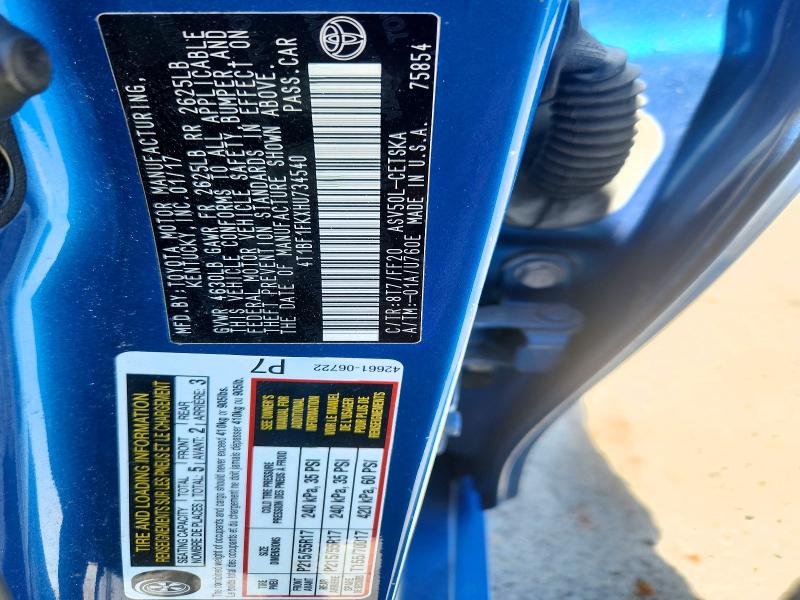 69531066 :رقم المزاد ، 4T1BF1FKXHU734540 vin ، 2017 Toyota Camry مزاد بيع