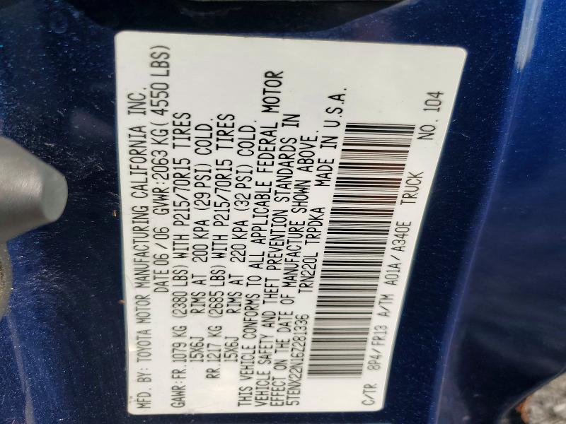 Aukcja sprzedaży 2006 Toyota Tacoma, vin: 5TENX22N16Z281336, numer aukcji: 68071126