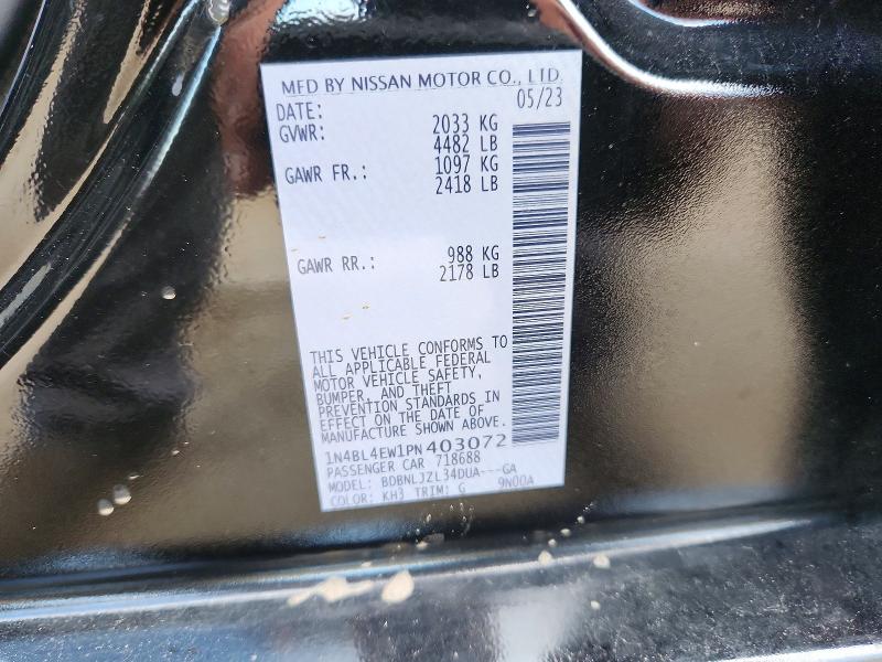 Aukcja sprzedaży 2023 Nissan Altima, vin: 1N4BL4EW1PN403072, numer aukcji: 68916756
