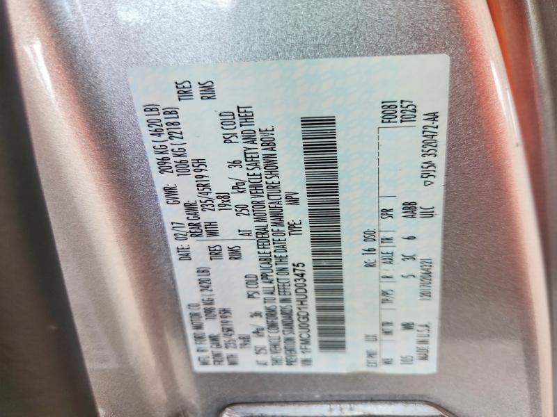 Продажа на аукционе авто 2017 Ford Escape, vin: 1FMCU0GD1HUD03475, номер лота: 69455406