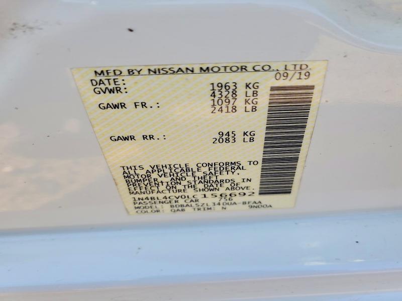 Продаж на аукціоні авто 2020 Nissan Altima, vin: 1N4BL4CV0LC156692, номер лоту: 68587036