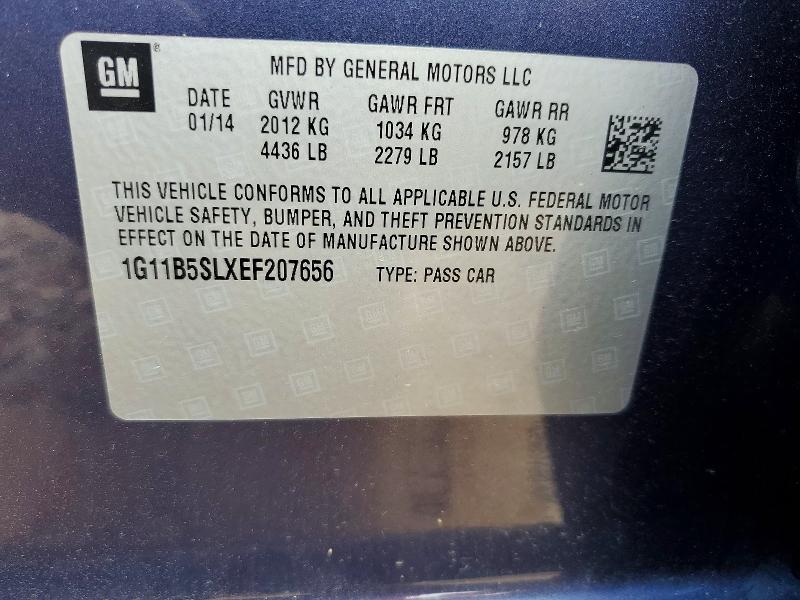 69150426 :رقم المزاد ، 1G11B5SLXEF207656 vin ، 2014 Chevrolet Malibu مزاد بيع