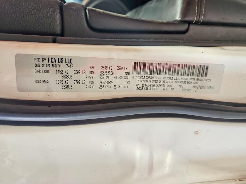 68138706 :رقم المزاد ، 1C4RJFBG8FC925344 vin ، 2015 Jeep Grand Cherokee مزاد بيع