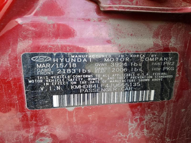 Aukcja sprzedaży 2018 Hyundai Elantra, vin: KMHD84LF4JU665135, numer aukcji: 70330316