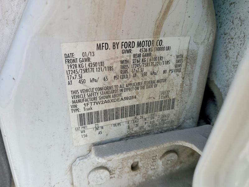 2013 Ford F250 მანქანა იყიდება აუქციონზე, vin: 1FT7W2A6XDEA59254, აუქციონის ნომერი: 68414366