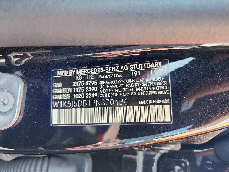 Aukcja sprzedaży 2023 Mercedes-benz Cla, vin: W1K5J5DB1PN370436, numer aukcji: 70435766