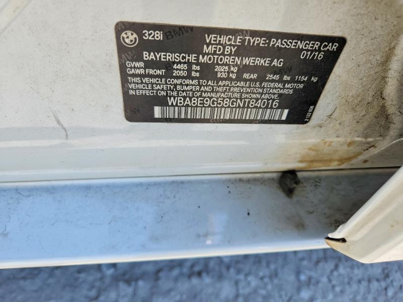 69068266 :رقم المزاد ، WBA8E9G58GNT84016 vin ، 2016 Bmw 328 مزاد بيع