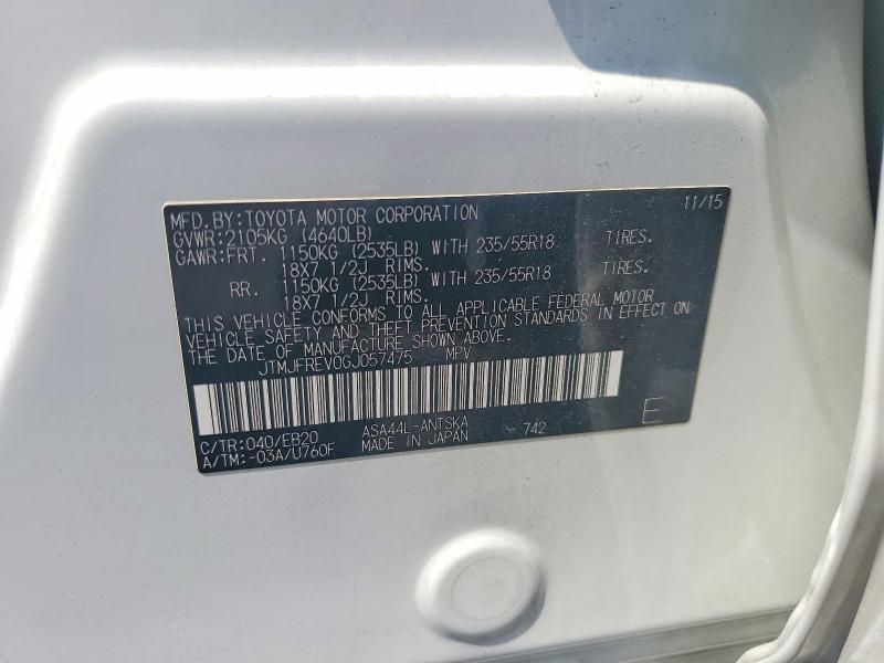 68961096 :رقم المزاد ، JTMJFREV0GJ057475 vin ، 2016 Toyota Rav4 مزاد بيع
