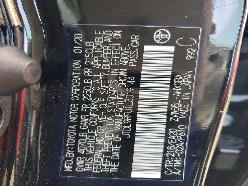 Продажа на аукционе авто 2020 Toyota Prius, vin: JTDL9RFU1L3019144, номер лота: 69911206