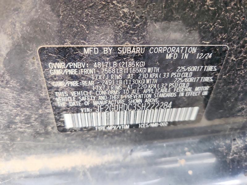 Продажа на аукционе авто 2025 Subaru Crosstrek, vin: JF2GUHDC3SH222284, номер лота: 69299236