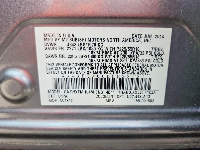 Продаж на аукціоні авто 2014 Mitsubishi Outlander Sport, vin: 4A4AP3AU0EE032131, номер лоту: 70811196