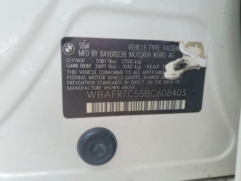 Aukcja sprzedaży 2011 Bmw 535, vin: WBAFR7C55BC608403, numer aukcji: 68220776