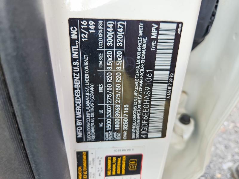 67866736 :رقم المزاد ، 4JGDF6EE0HA891061 vin ، 2017 Mercedes-benz Gls مزاد بيع