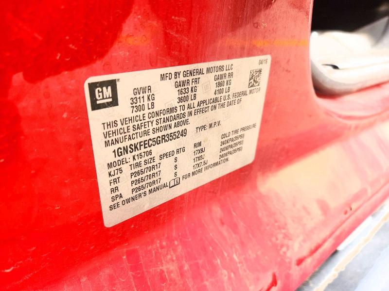69898976 :رقم المزاد ، 1GNSKFEC5GR355249 vin ، 2016 Chevrolet Tahoe مزاد بيع