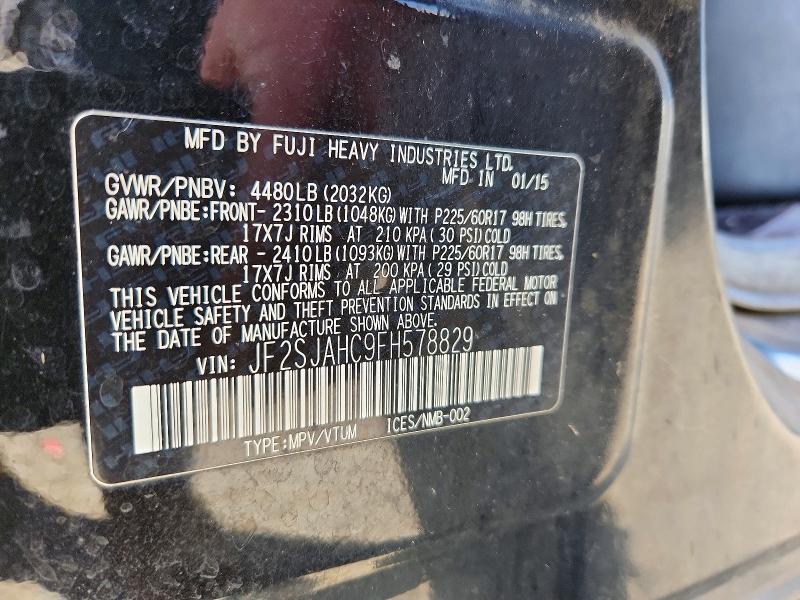 2015 Subaru Forester მანქანა იყიდება აუქციონზე, vin: JF2SJAHC9FH578829, აუქციონის ნომერი: 70412366