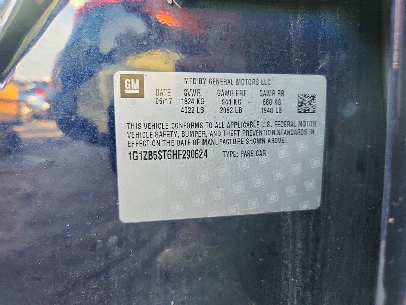 Продаж на аукціоні авто 2017 Chevrolet Malibu, vin: 1G1ZB5ST6HF290624, номер лоту: 69116596