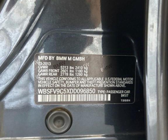 2013 Bmw M5 მანქანა იყიდება აუქციონზე, vin: WBSFV9C5XDD096850, აუქციონის ნომერი: 70910896