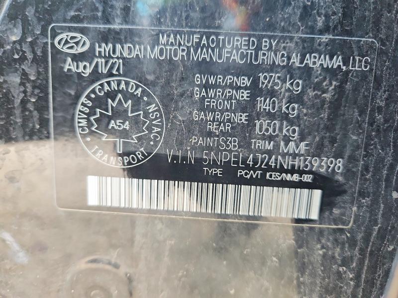 Aukcja sprzedaży 2022 Hyundai Sonata, vin: 5NPEL4J24NH139398, numer aukcji: 67968866