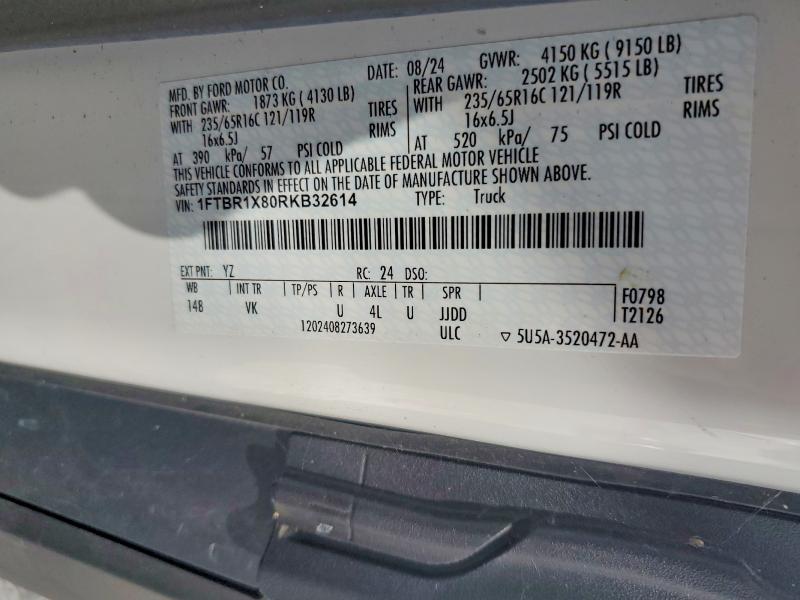 Продажа на аукционе авто 2024 Ford Transit, vin: 1FTBR1X80RKB32614, номер лота: 67070006