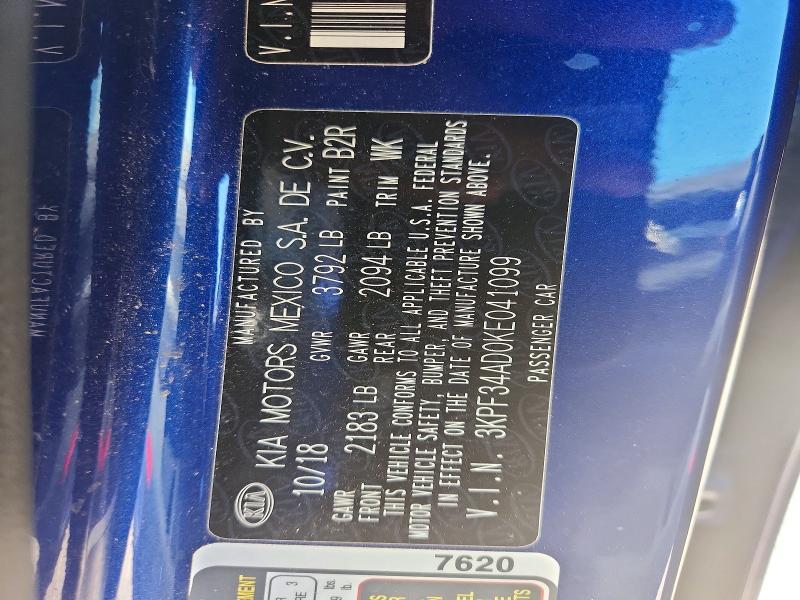 Aukcja sprzedaży 2019 Kia Forte, vin: 3KPF34AD0KE041099, numer aukcji: 67984406