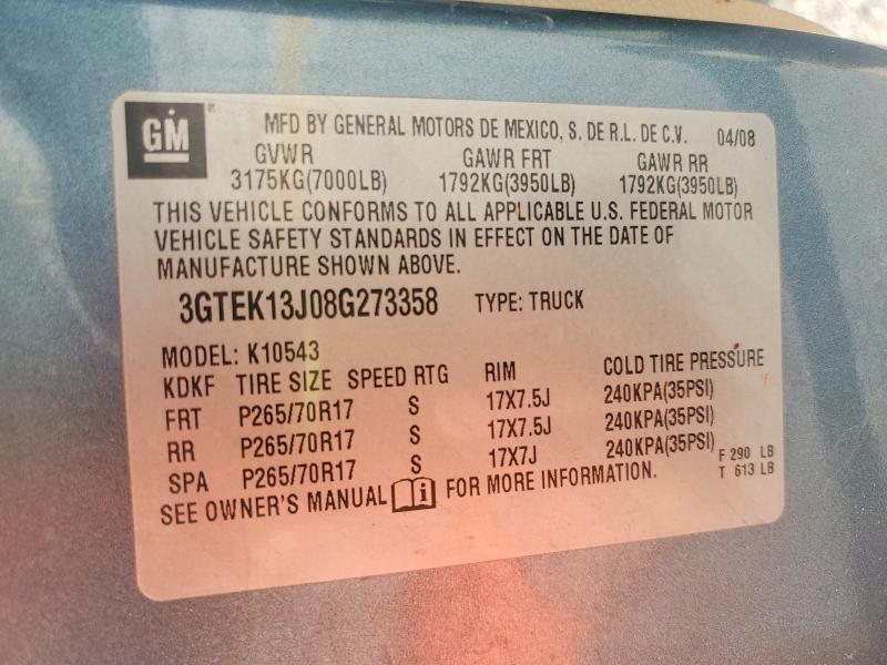 Aukcja sprzedaży 2008 Gmc Sierra, vin: 3GTEK13J08G273358, numer aukcji: 67823866