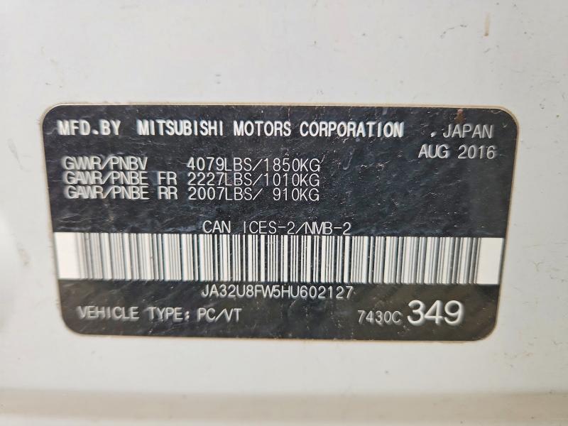 Aukcja sprzedaży 2017 Mitsubishi Lancer, vin: JA32U8FW5HU602127, numer aukcji: 69740746