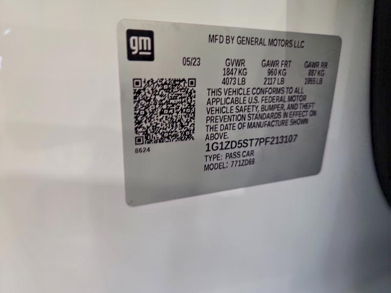 Aukcja sprzedaży 2023 Chevrolet Malibu, vin: 1G1ZD5ST7PF213107, numer aukcji: 69110186
