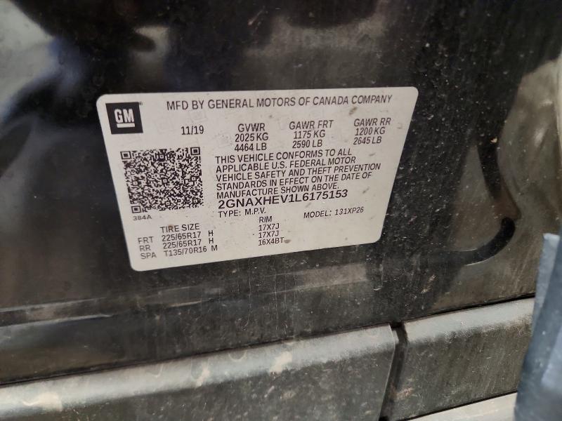 Aukcja sprzedaży 2020 Chevrolet Equinox, vin: 2GNAXHEV1L6175153, numer aukcji: 69849386