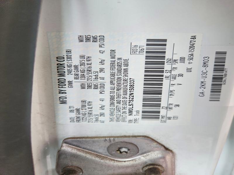 65721106 :رقم المزاد ، NM0LS7S22N1508337 vin ، 2022 Ford Transit Connect مزاد بيع