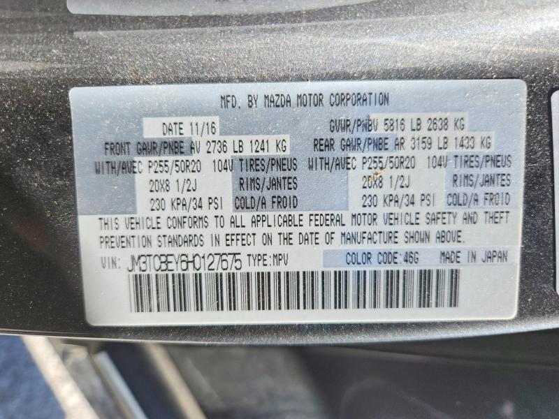 Продаж на аукціоні авто 2017 Mazda Cx-9, vin: JM3TCBEY6H0127675, номер лоту: 68038986