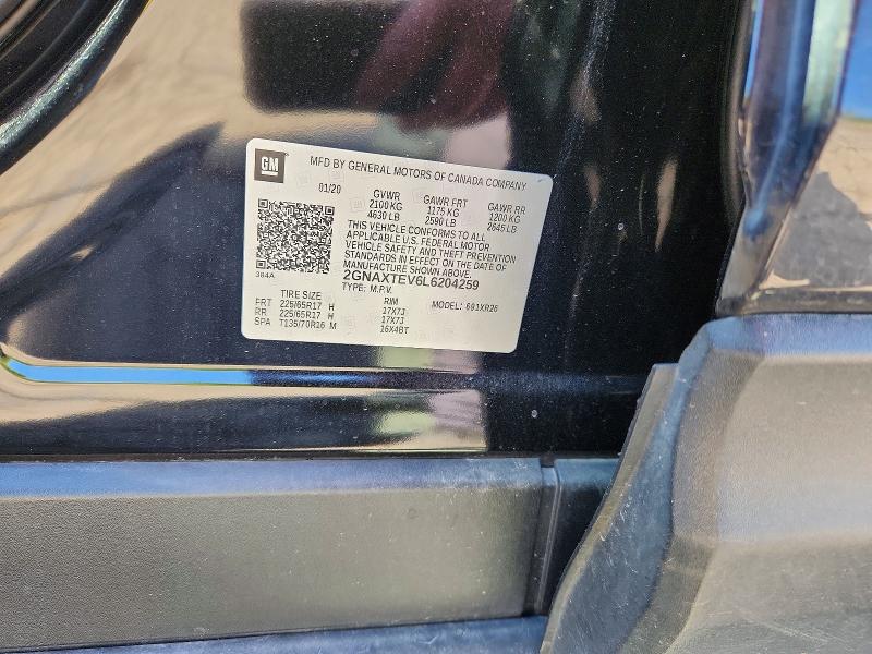 Продаж на аукціоні авто 2020 Chevrolet Equinox, vin: 2GNAXTEV6L6204259, номер лоту: 69523816