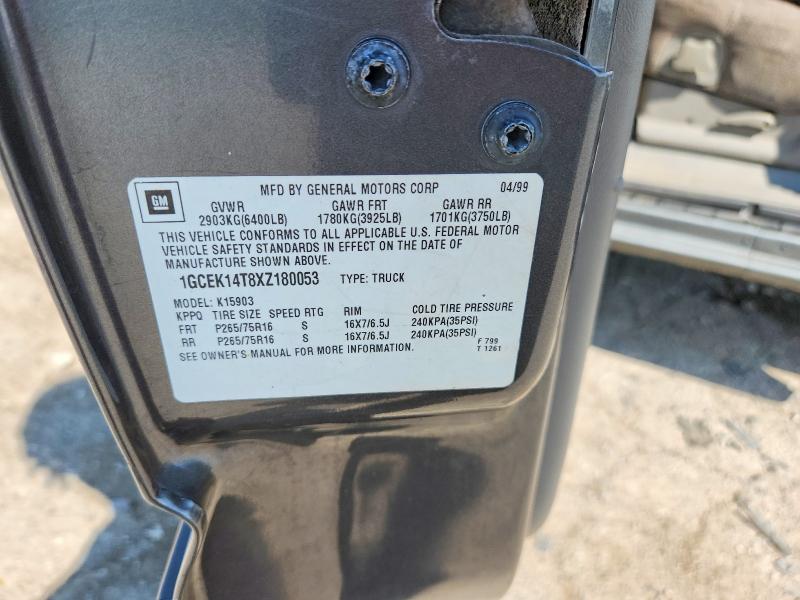 1999 Chevrolet Silverado მანქანა იყიდება აუქციონზე, vin: 1GCEK14T8XZ180053, აუქციონის ნომერი: 67307726