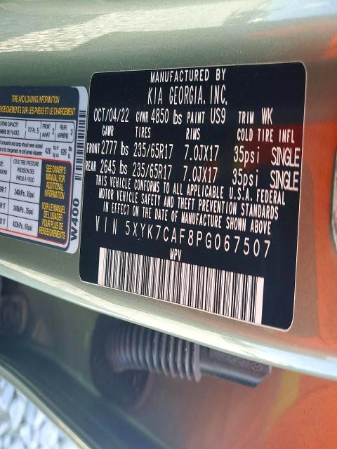 Aukcja sprzedaży 2023 Kia Sportage, vin: 5XYK7CAF8PG067507, numer aukcji: 69021096