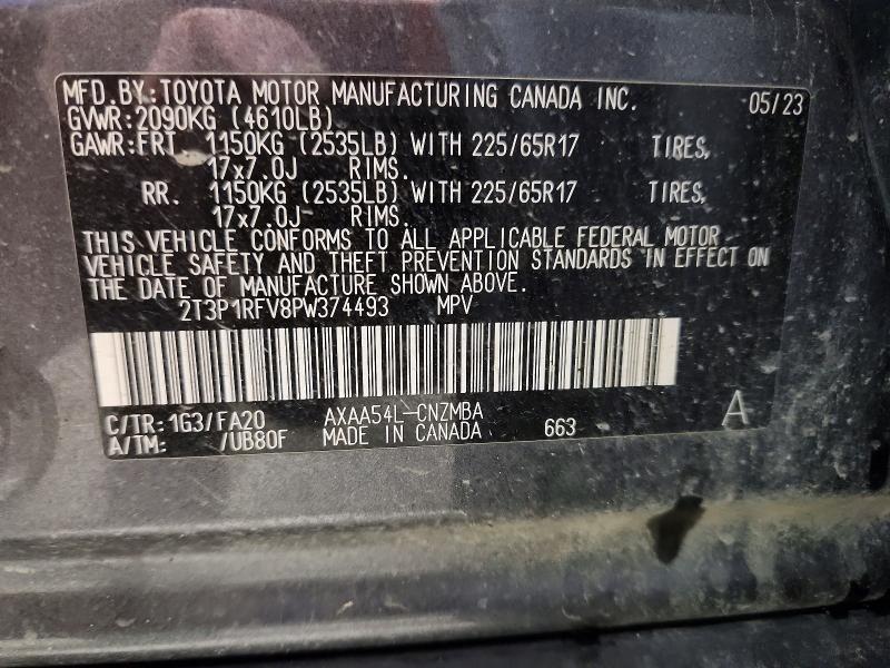 69904226 :رقم المزاد ، 2T3P1RFV8PW374493 vin ، 2023 Toyota Rav4 مزاد بيع