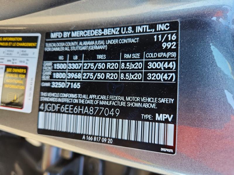 Продажа на аукционе авто 2017 Mercedes-benz Gls, vin: 4JGDF6EE6HA877049, номер лота: 69613766