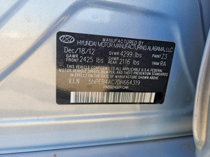 Продаж на аукціоні авто 2013 Hyundai Sonata, vin: 5NPEB4AC7DH664319, номер лоту: 70109946