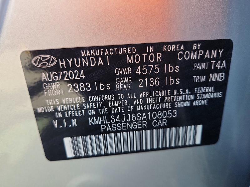 69009156 :رقم المزاد ، KMHL34JJ6SA108053 vin ، 2025 Hyundai Sonata Hybrid مزاد بيع
