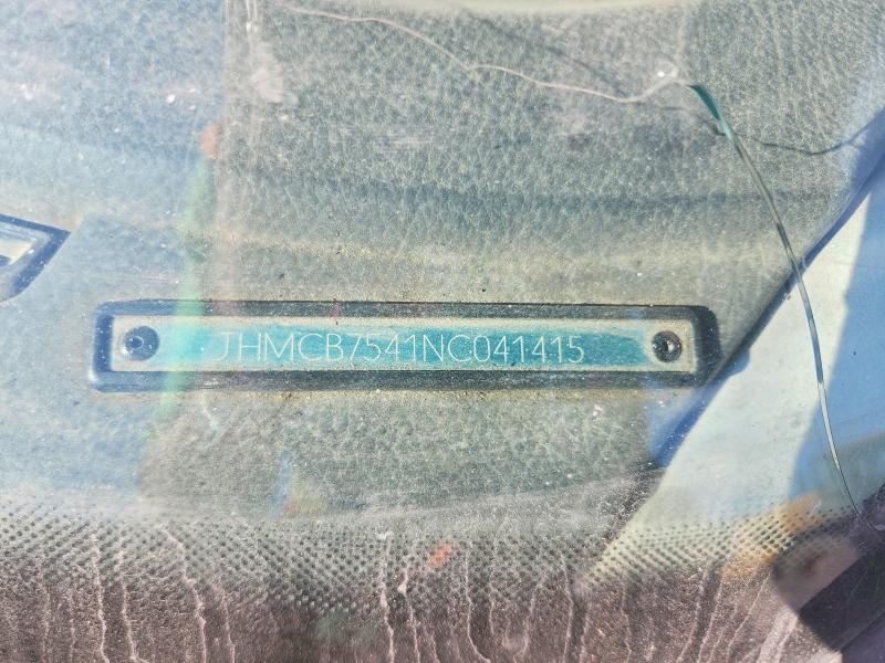 1992 Honda Accord მანქანა იყიდება აუქციონზე, vin: JHMCB7541NC041415, აუქციონის ნომერი: 65623886