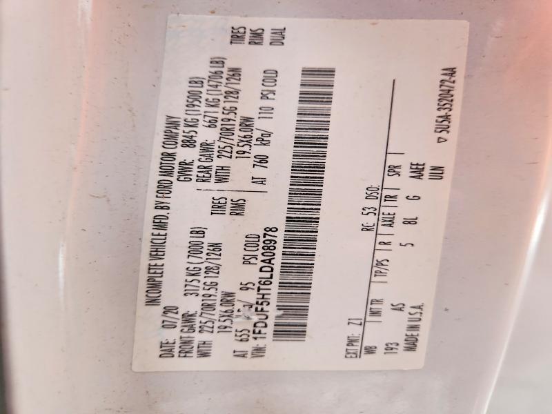 2020 Ford F550 მანქანა იყიდება აუქციონზე, vin: 1FDUF5HT6LDA08978, აუქციონის ნომერი: 67157116