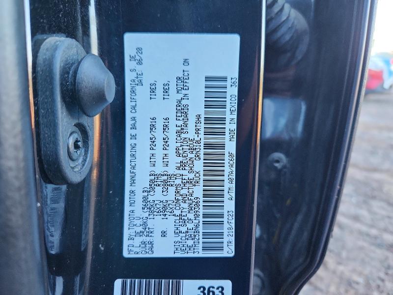 Aukcja sprzedaży 2020 Toyota Tacoma, vin: 3TMDZ5BN6LM093069, numer aukcji: 69763236