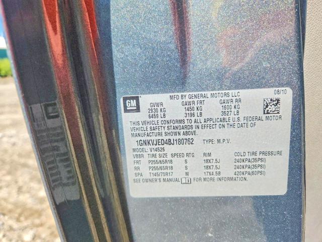 71138326 :رقم المزاد ، 1GNKVJED4BJ180762 vin ، 2011 Chevrolet Traverse مزاد بيع
