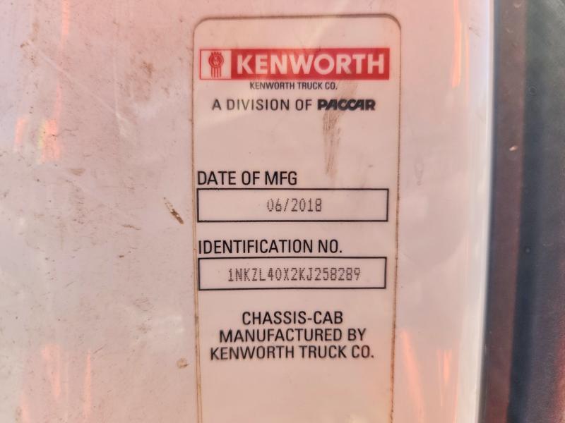 Aukcja sprzedaży 2019 Kenworth Construction, vin: 1NKZL40X2KJ258289, numer aukcji: 69679706