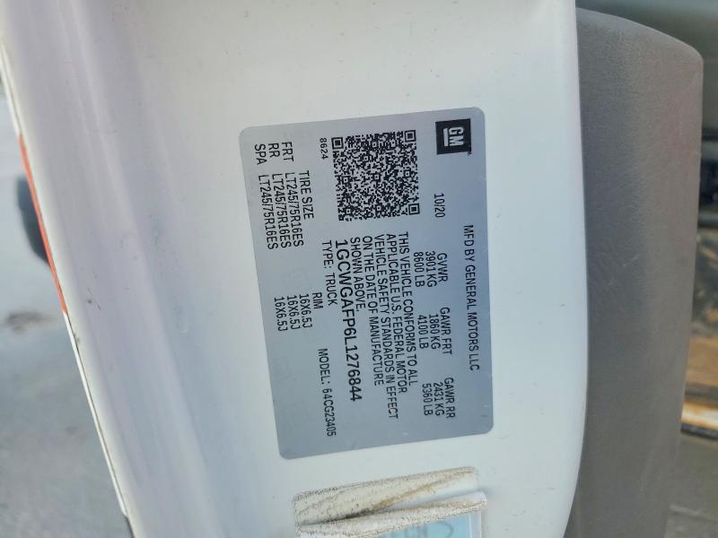 Aukcja sprzedaży 2020 Chevrolet Express G2500 Cargo, vin: 1GCWGAFP6L1276844, numer aukcji: 67624606