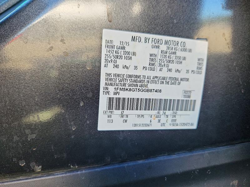 Aukcja sprzedaży 2016 Ford Explorer, vin: 1FM5K8GT5GGB87408, numer aukcji: 70916396