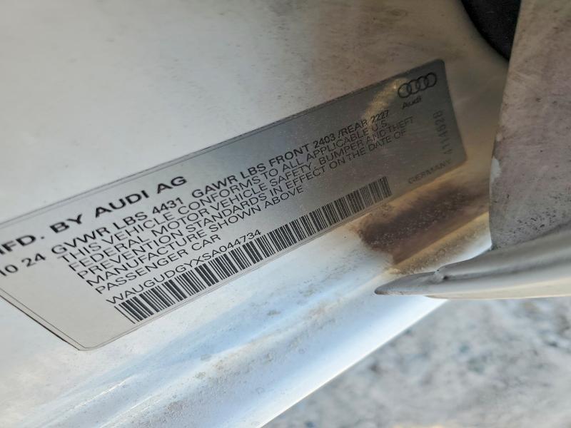 2025 Audi A3 მანქანა იყიდება აუქციონზე, vin: WAUGUDGYXSA044734, აუქციონის ნომერი: 70853256