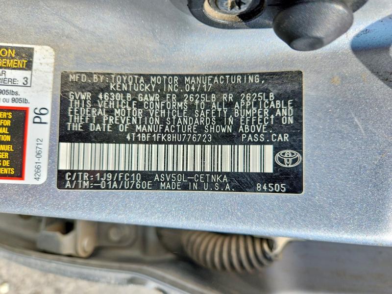 Продаж на аукціоні авто 2017 Toyota Camry, vin: 4T1BF1FK8HU776723, номер лоту: 66857096