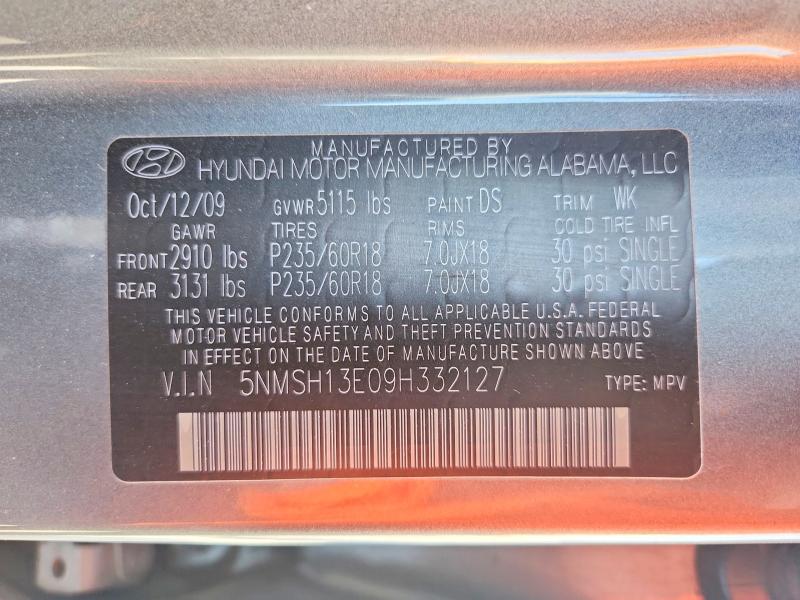 Продажа на аукционе авто 2009 Hyundai Santa Fe, vin: 5NMSH13E09H332127, номер лота: 69260096