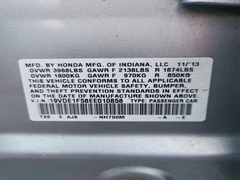 Продаж на аукціоні авто 2014 Acura Ilx, vin: 19VDE1F58EE010858, номер лоту: 68568386